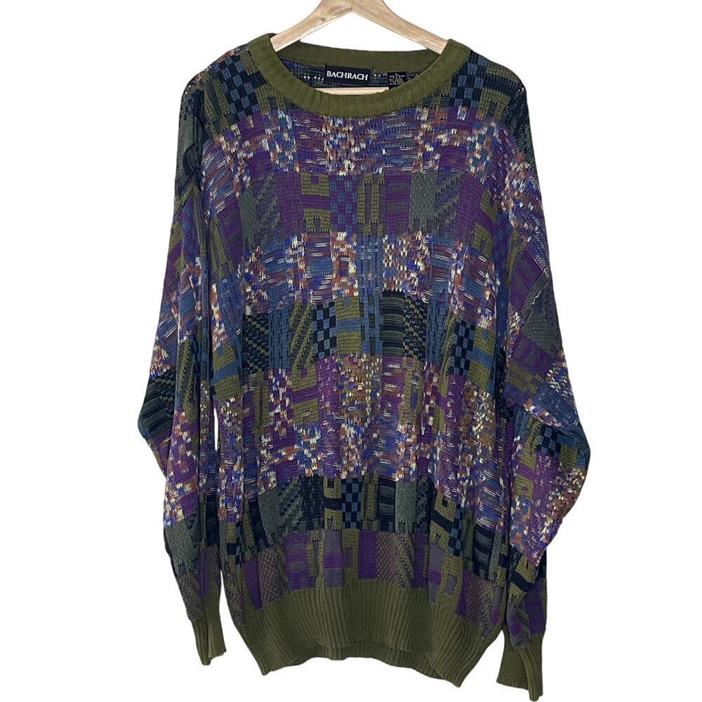 BACHRACH MULTICOLOR MEN'S  KNIT SWEATER‎ SIZE L